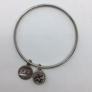 Silver toned Believe charm Bangle Bracelet